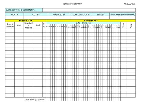These 72 excel formatting tips, written by mr. Cleaning lubrication inspection tightening Schedule and ...