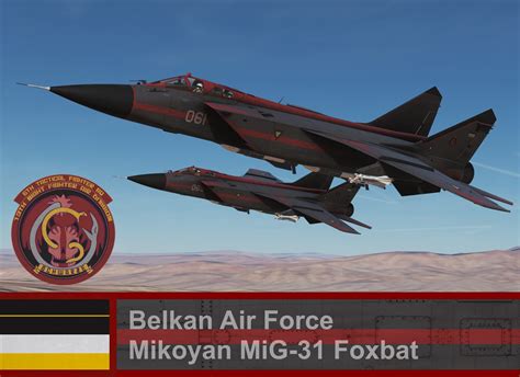 Belkan Air Force Mikoyan Mig 31 Foxbat Schwarze Team Ace Combat