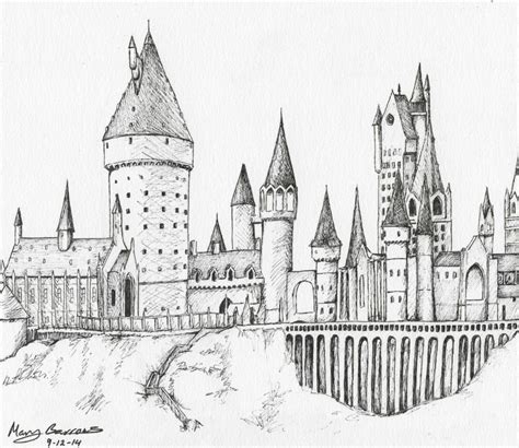 Easily Done Tips How To Draw Hogwarts Castle Chalk 2019 in ... ~school of witchcraft + wizardry.