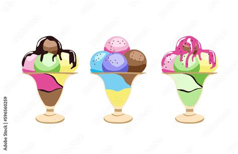 Set Of Ice Creams Character Cute Royalty Free Svg Cliparts Clip Art