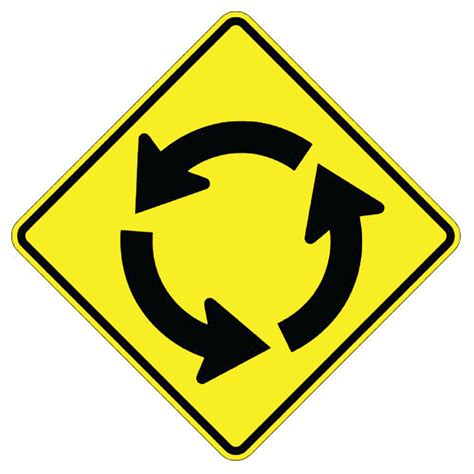 Aluminum Circular Intersection Symbol Sign W2 6