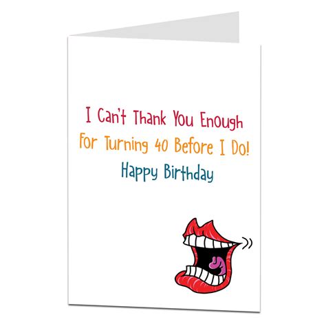 Funny Sarcastic 40th Birthday Card For Men And Women