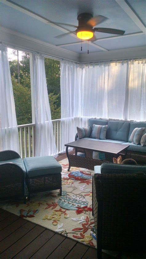Screened In Porch Weekend Project Curtains Using Scrap Pipes For Rods