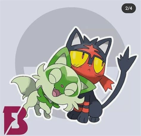 Sprigatito And Litten Pokemon Bonitos Pokemon Iniciales Cómics De Pokemon