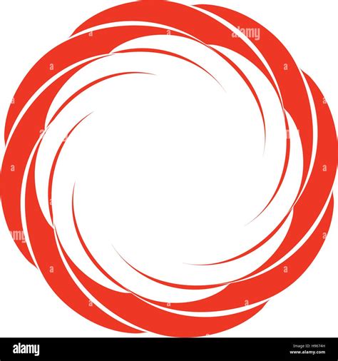Isolated Abstract Red Color Circular Sun Logo Round Shape Logotype