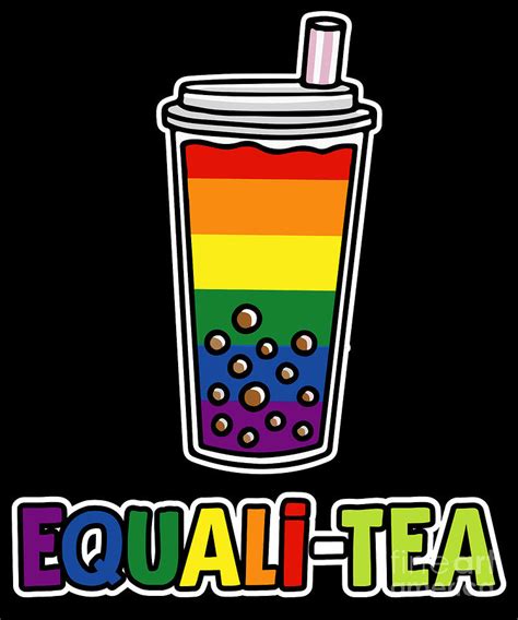  drawing  boba tea. EqualiTea Boba Bubble Tea LGBT Rainbow Pride Digital Art by Beth Scannell