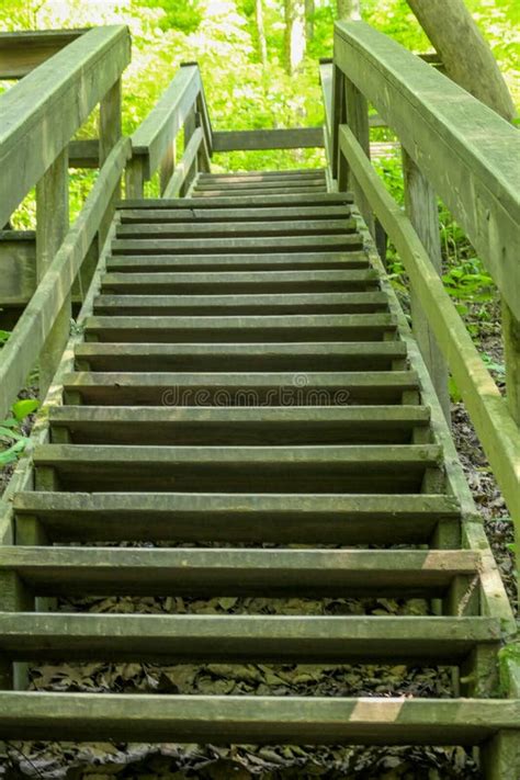 Wood Stairs Up A Steep Hill Stock Photo Image Of Uphill Climbing