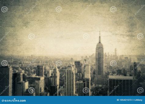 Artistic Vintage Style Nyc Skyline Stock Image Image Of Parchment