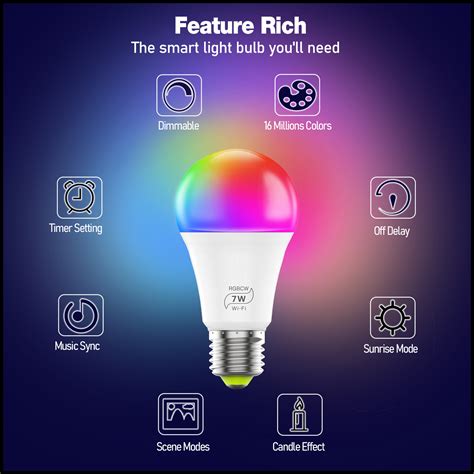 Smart Light Bulbs Alexa Color Changing Led Bulb With Remote Wifi Smart