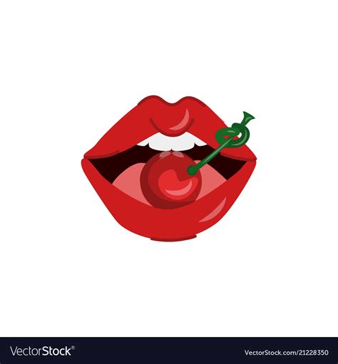 Cartoon Woman Sexy Red Lips Royalty Free Vector Image