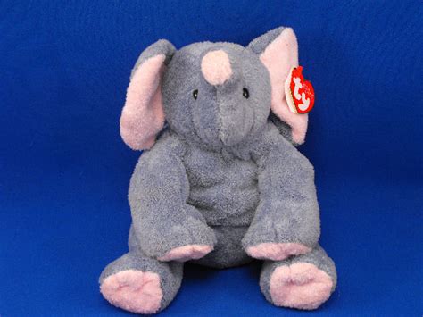 Ty Pluffies Gray Pink Elephant Winks