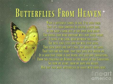 Spiritual Butterfly Sympathy Card With Poem Jigsaw Puzzle By Stephanie