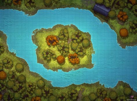 Forest Islet Dandd Map For Roll20 And Tabletop Dice Grimorium