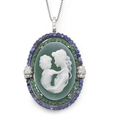 Sapphire Emerald And Green Agate Cameo Pendant Sold Out But I Still