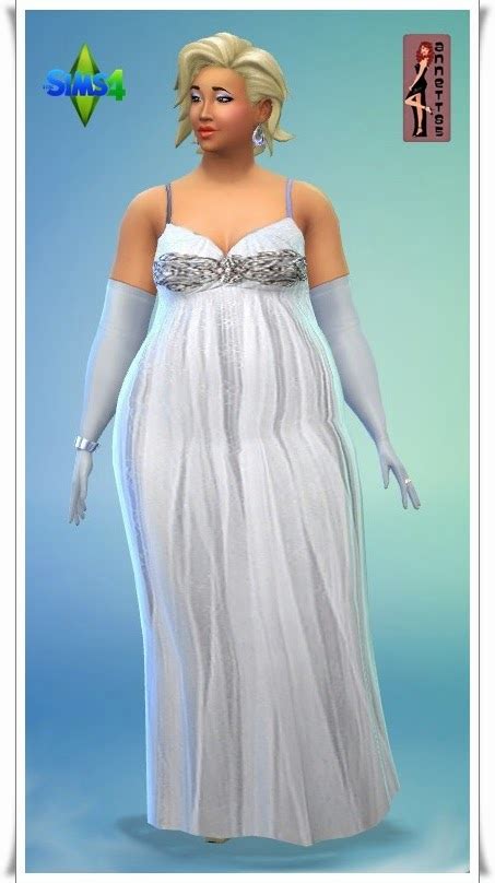 Annetts Sims 4 Welt White Evening Dress For The Sims 4 Demo