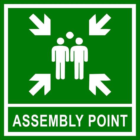 Green Aluminum Assembly Point Sign Board Shape Square At Rs 650