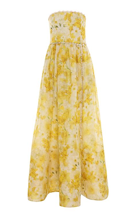 Zimmermann Wonderland Silk And Linen Shell Gown Only - Print | Editorialist