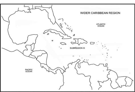 Printable Caribbean Islands Blank Map Diagram Of Central America And