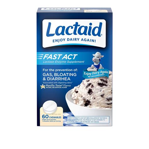 Lactaid Fast Act Lactose Intolerance Chewables With Lactase Enzymes