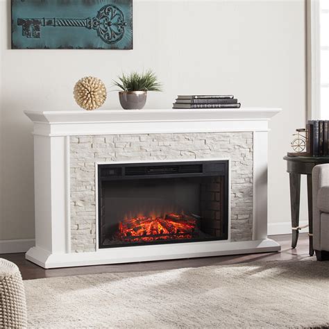 Fireplace inserts excel at upgrading the look of your home with their epic designs. 60" Canyon Heights Simulated Stone Electric Fireplace - White - FE9021