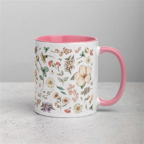 Floral Mug Coffee And Tea Mug For Flower Lovers Rustic Etsy