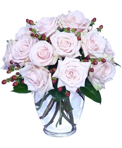 Rare Beauty Bouquet Of Pale Pink Roses Vase Arrangements Flower