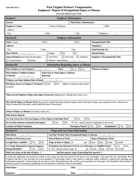 Fillable Workers Compensation Forms Printable Forms Free Online