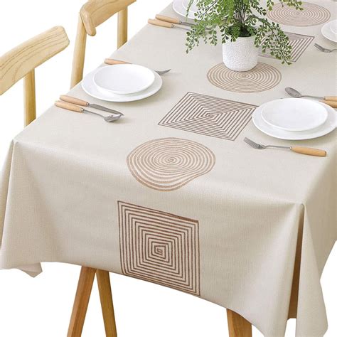 Plenmor Heavy Weight Vinyl Tablecloth For Rectangle Table Wipe Clean
