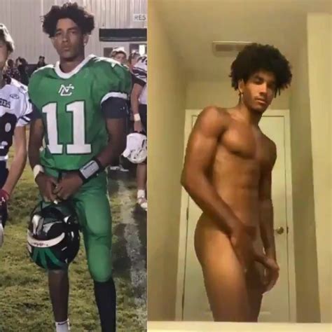 Black American Football Player Jerks Cock In