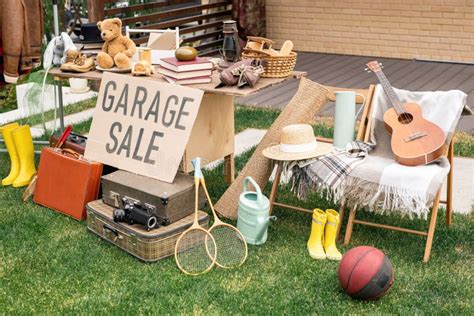 Selling Things At Yard Sale Stock Photo Image Of Lifestyles Table
