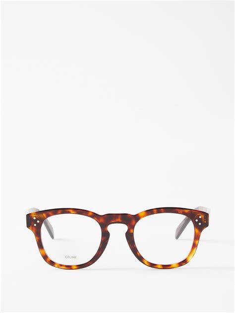 Brown D Frame Tortoiseshell Acetate Glasses Celine Eyewear Matches Uk