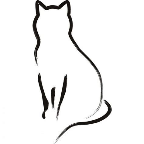 Cat Outline Cat Outline Wall Sticker Animal Wall Art Tattoos Cat