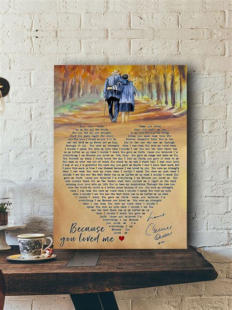 Celine Dion Because You Loved Me Lyrics Poster The Colour Of Etsy