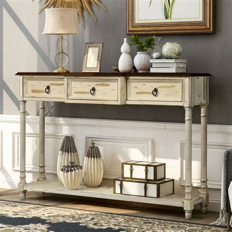 Console Table With Drawer 52 Narrow Console Couch Sofa Table Farmhouse Wood Entryway Table