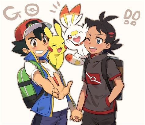 Pikachu Ash Ketchum Scorbunny And Goh Pokemon And More Drawn By