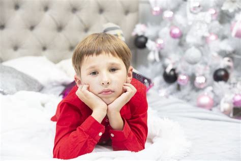 Sad Child In Christmas Stock Photo Image Of Green Present 190638950