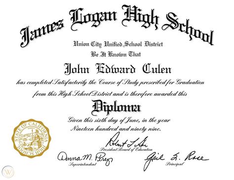 Custom High School Diploma Certificate Not Fake Novelty Real Ged