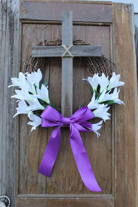 Easter Wreath Cross Wreath Easter Decor By Heartofhomedesign Easter
