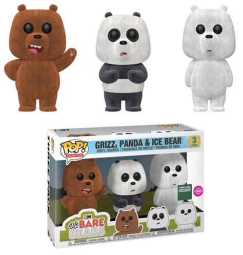 Grizz Panda And Ice Bear Flocked 3 Pack Art Toys Hobbydb