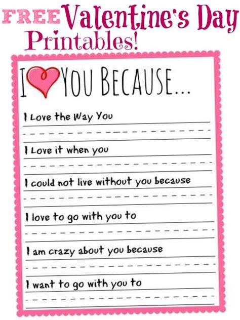 Grab This I Love You Because Valentines Day Printable Right Now And Be