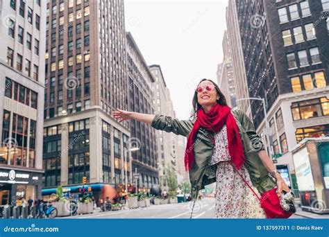 Attractive Girl In New York Stock Image Image Of Street Tourism