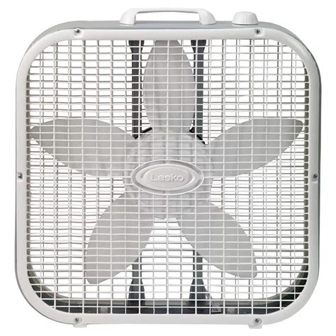Lasko 20 In 3 Speed White Box Fan With Save Smart Technology For