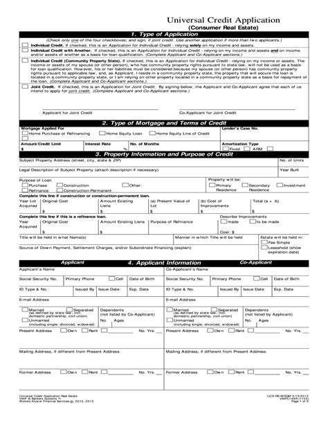 Universal Credit Application Form Example Fill Out And Sign Online Dochub