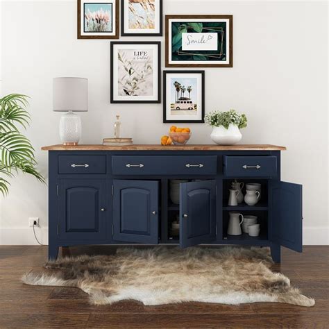 meriden two tone solid wood 3 drawer long sideboard cabinet solid wood dining room long