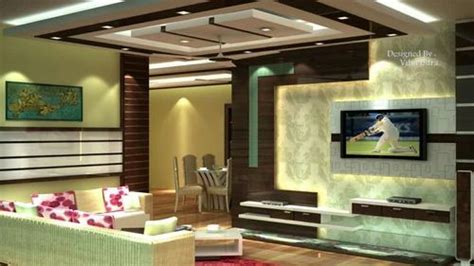 Living Room Interior Home Decoration Service Work Provided Wood Work