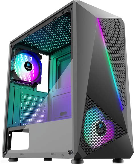 Buy Morovol Atx Pc Case With Led Light Strip Irregular Front Panel Mid
