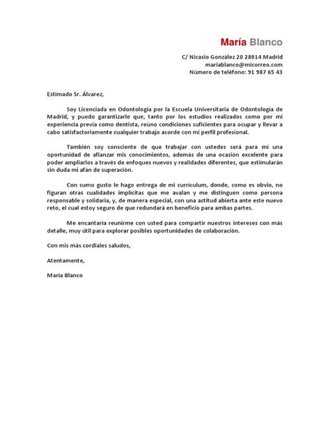 Carta De Presentacion Dentista