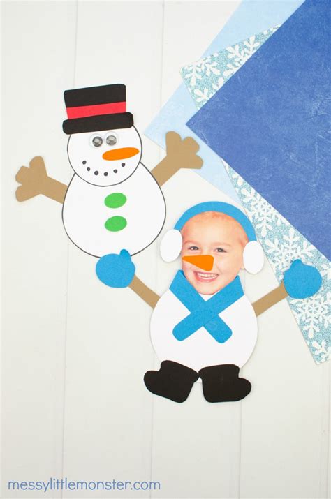 Mix And Match Paper Snowman Craft With Printable Snowman Template