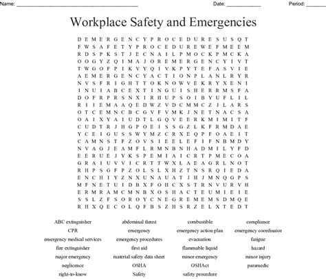 Safety Word Search Printable Word Search Printable
