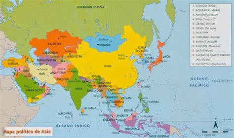 Mapa De Asia Con Division Politica Con Nombres